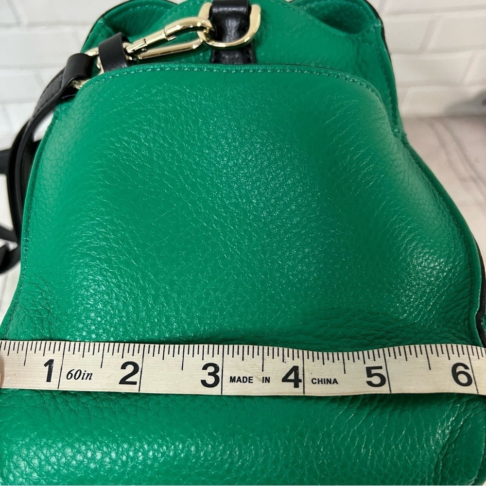 DIANE Von FURSTENBERG Spring Green LEATHER CONVERTIBLE Crossbody SATCHEL BAG - Picture 10 of 16